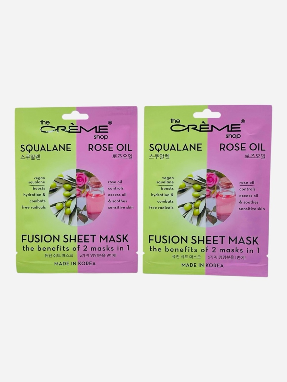 THE CREME SHOP Squalane + Rose Oil Fusion Sheet Mask - (2 Pack)